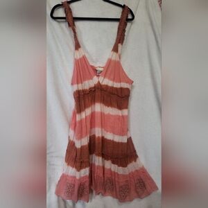 Pineapple Cove Women's Teired Sundress with Sequins Tie-dye Size 1X